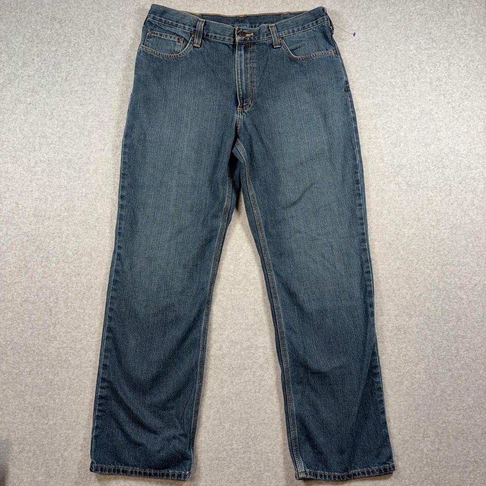 Carhartt Jeans Mens 36x32 Blue Regular Fit Straight Leg Denim Medium Wash Pants